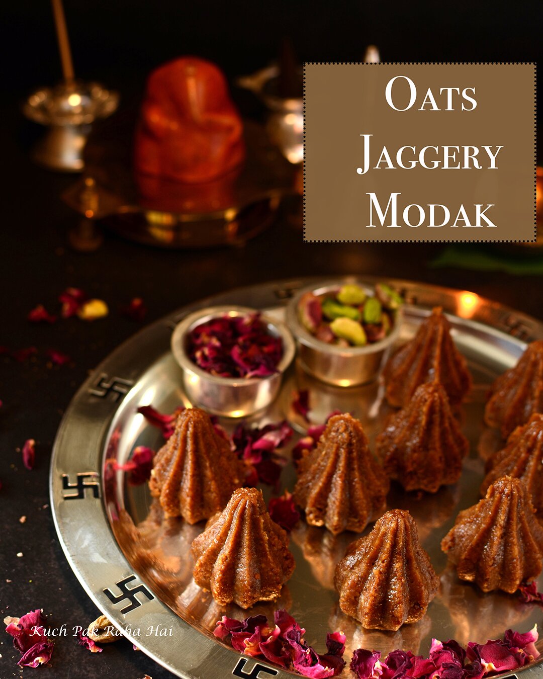 Healthy oats modak for Ganesh Chaturthi festival.