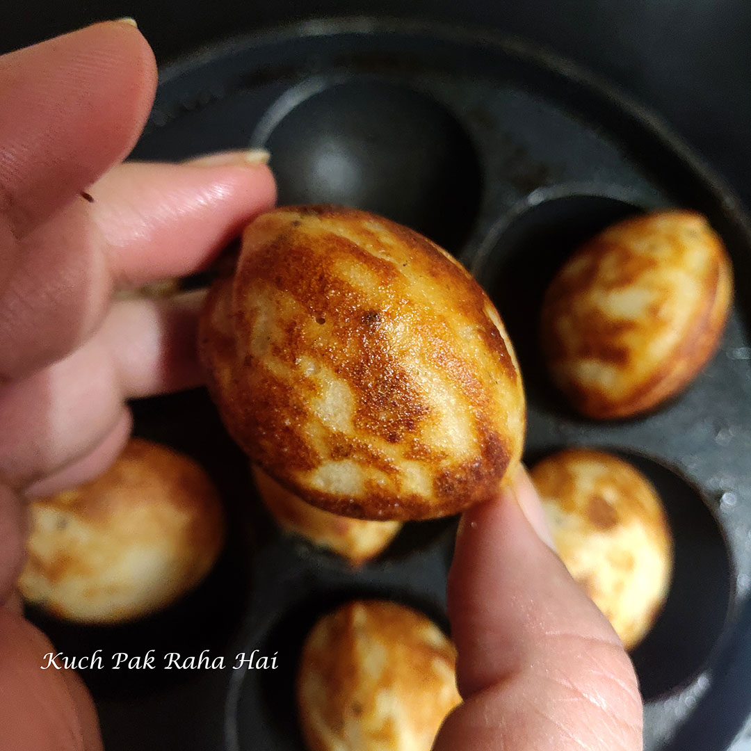 Perfectly golden round quinoa dal appe.