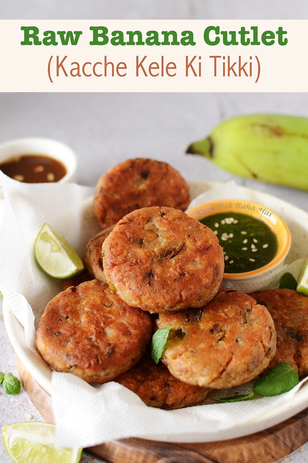 Kacche Kele Ki Tikki Raw Banana Cutlet Vegan Gluten Free Air Fryer