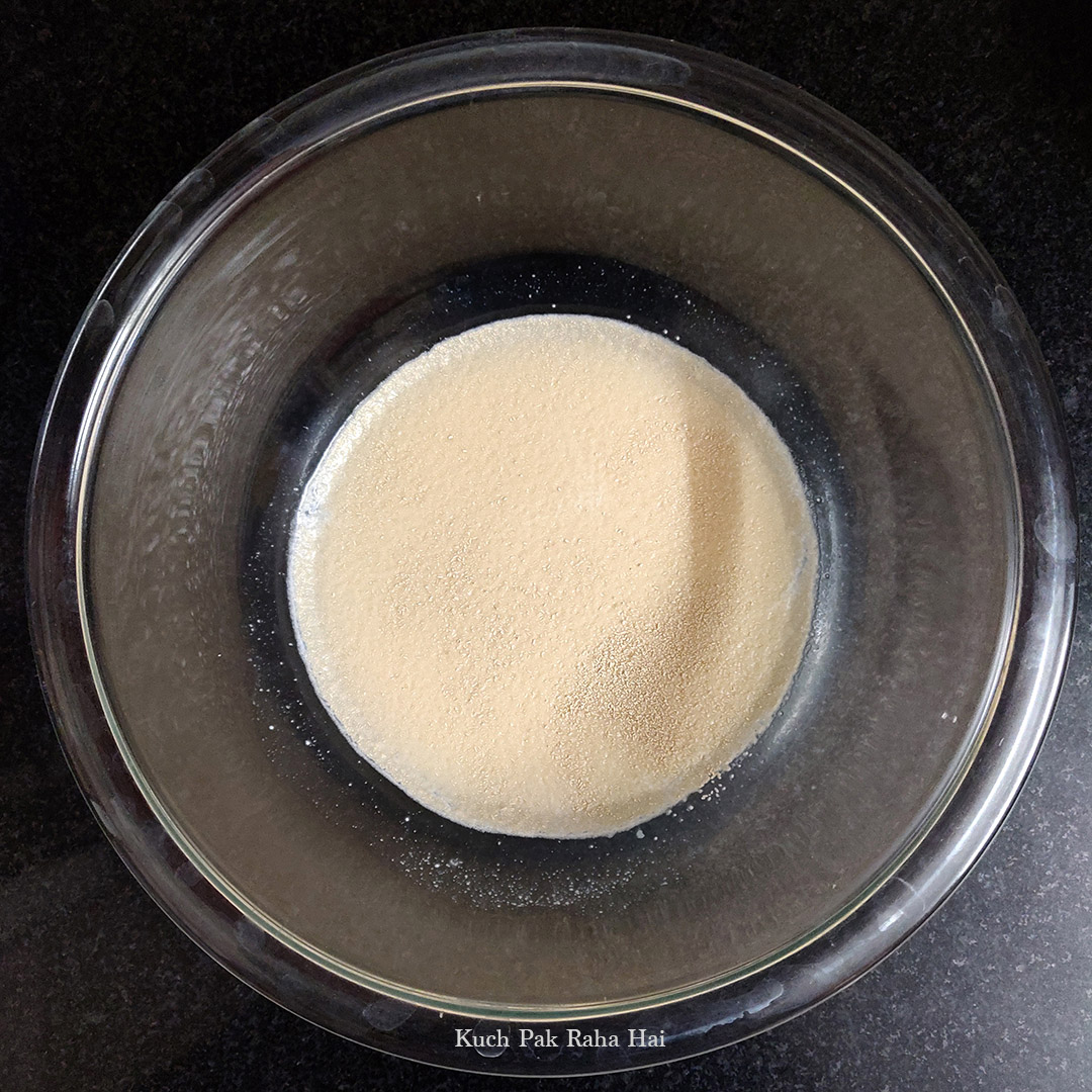 Activating yeast in warm water.