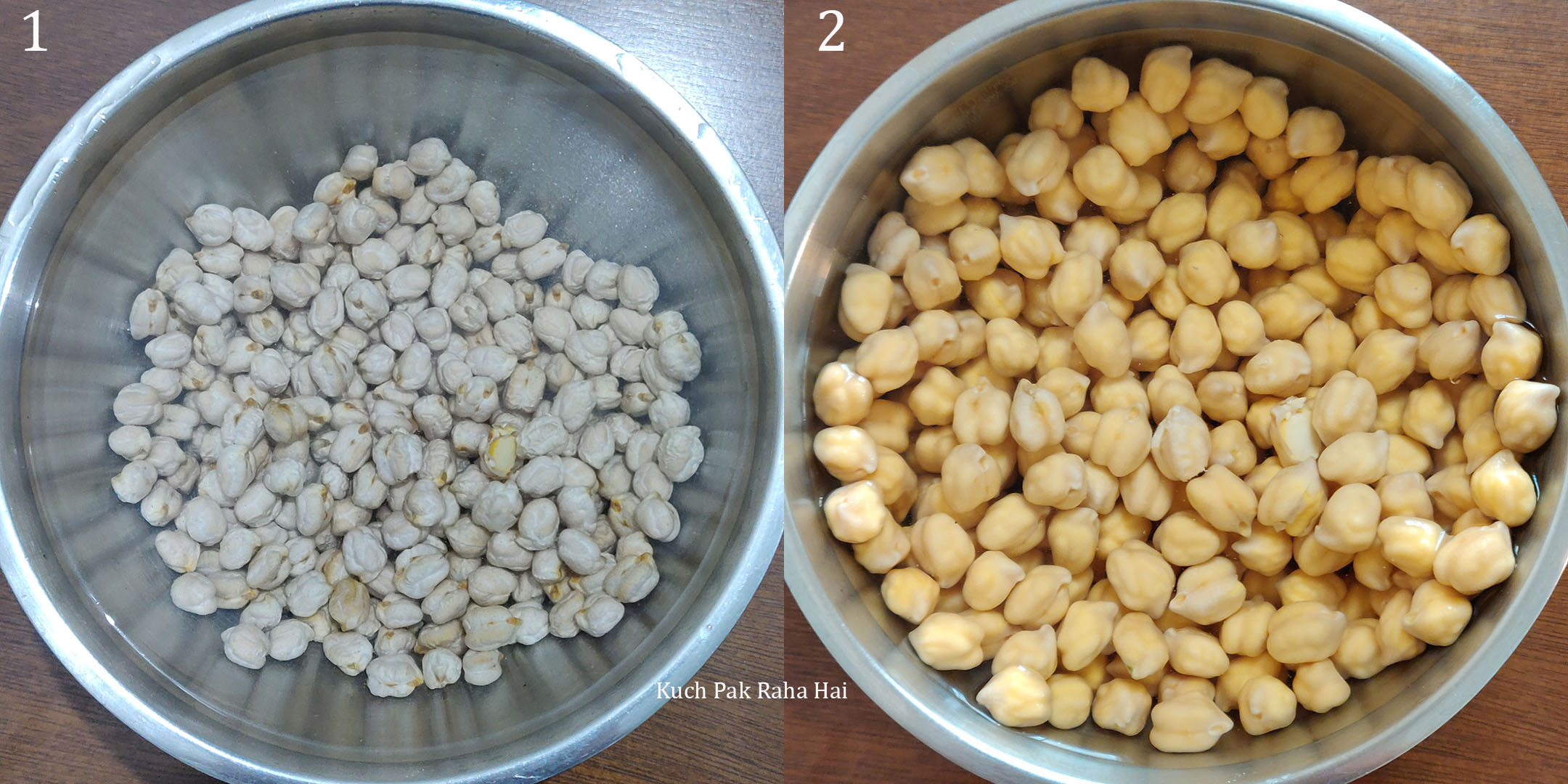 Soaking Chickpeas or Chana.