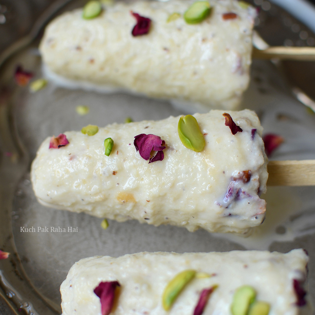 Makhana Kulfi Recipe without condensed milk or mawa. No cornflour used