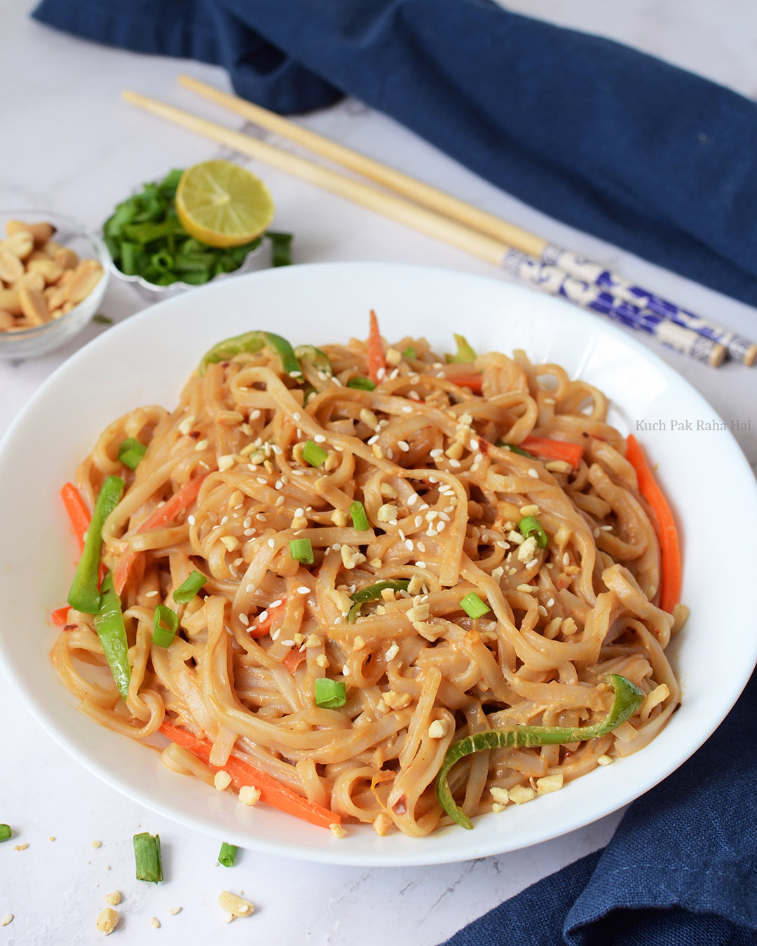 Peanut spicy noodles recipe vegan gluten free.