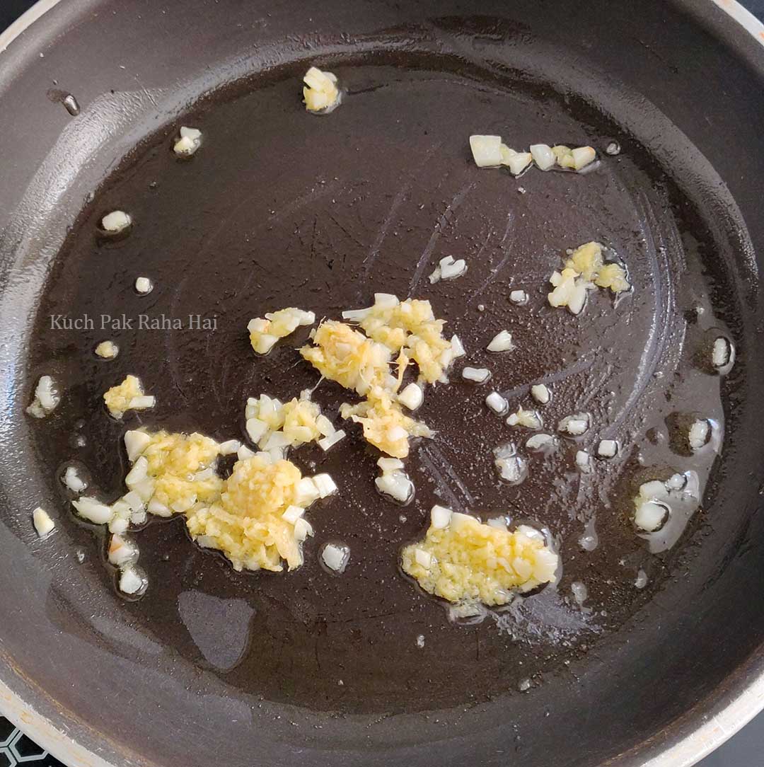 Sautéing ginger garlic.