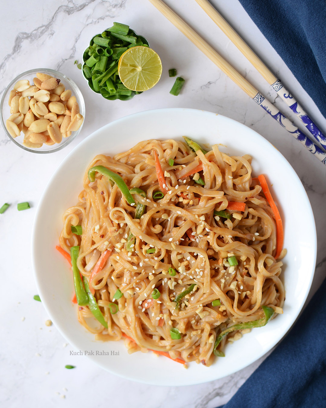 Peanut sauce noodles.