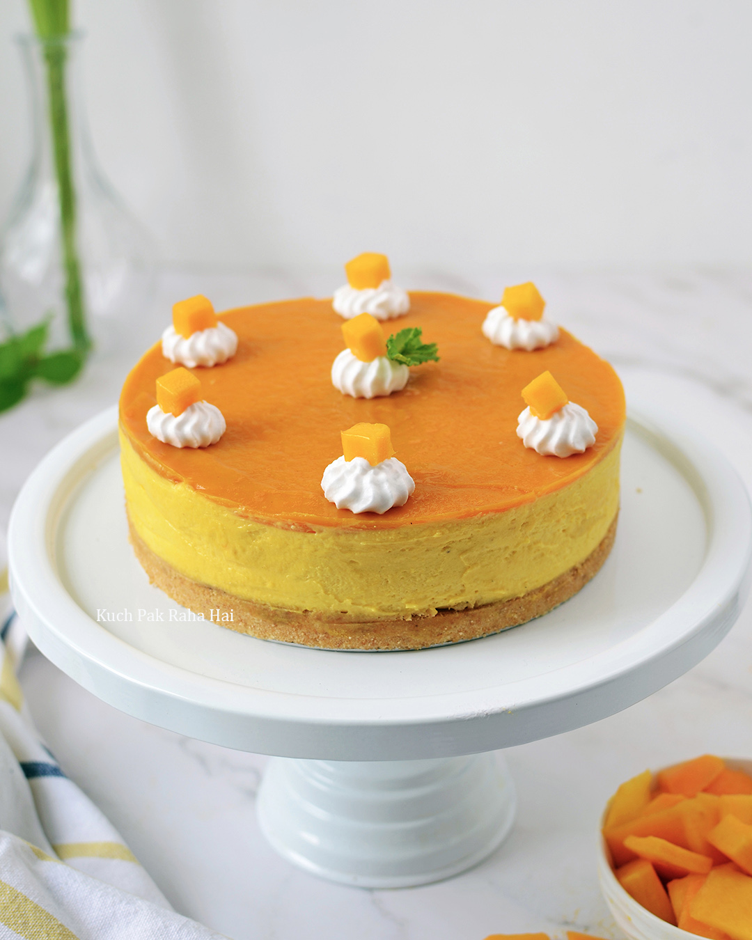 Mango cheesecake recipe with agar agar.