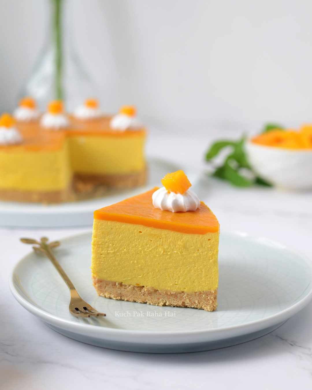 No Bake Mango Cheesecake without gelatin Recipe
