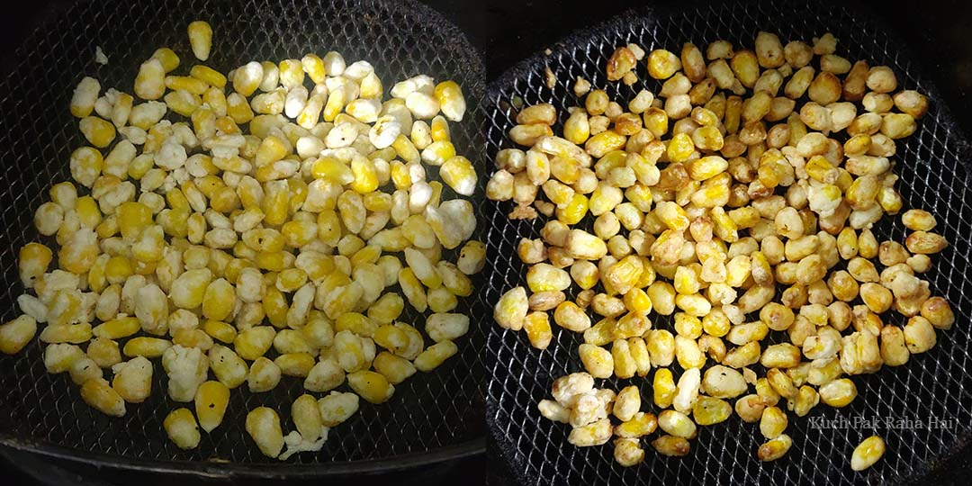 Making crispy corn in air fryer.