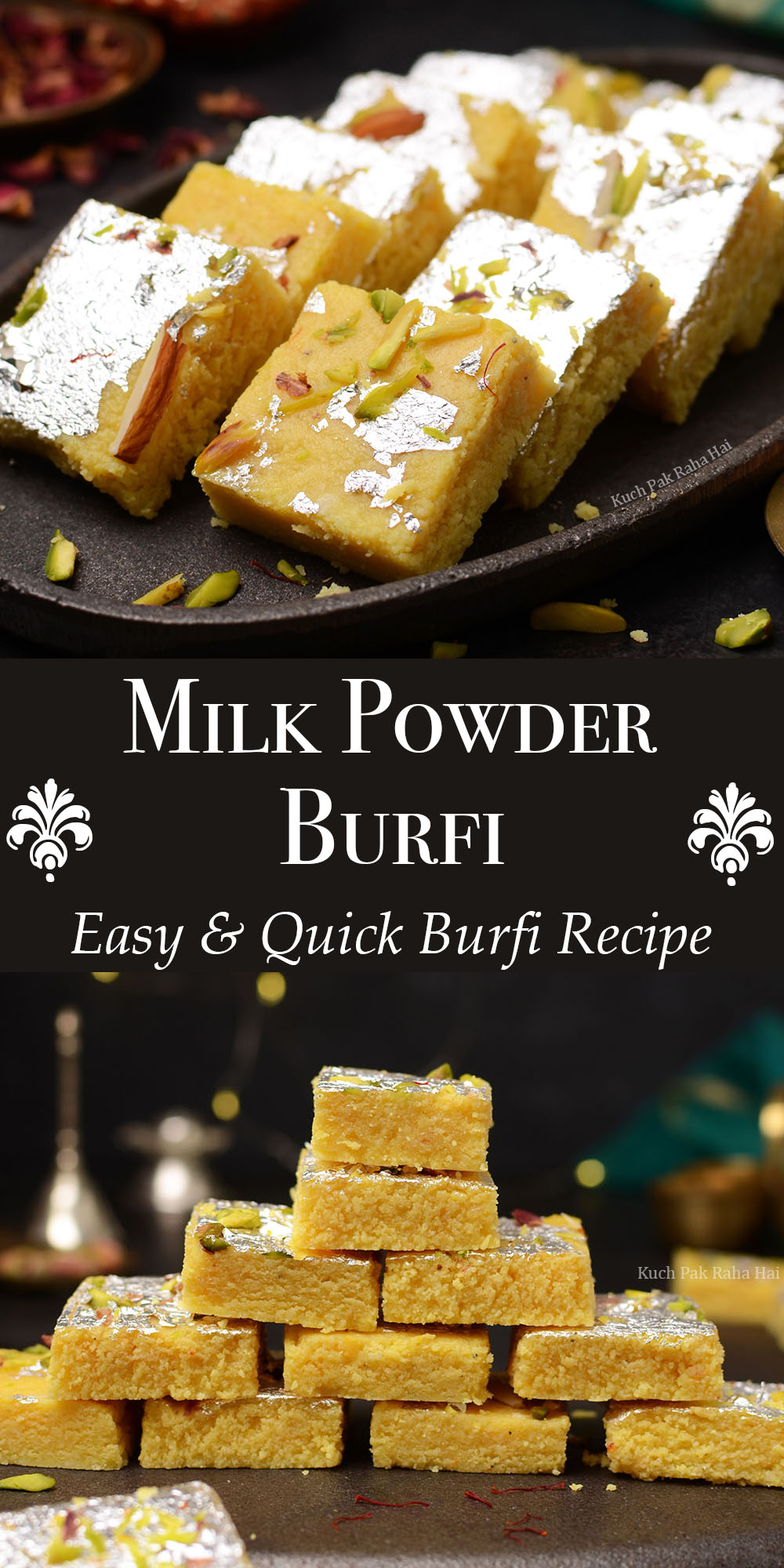 Easy Milk Powder Burfi Recipe