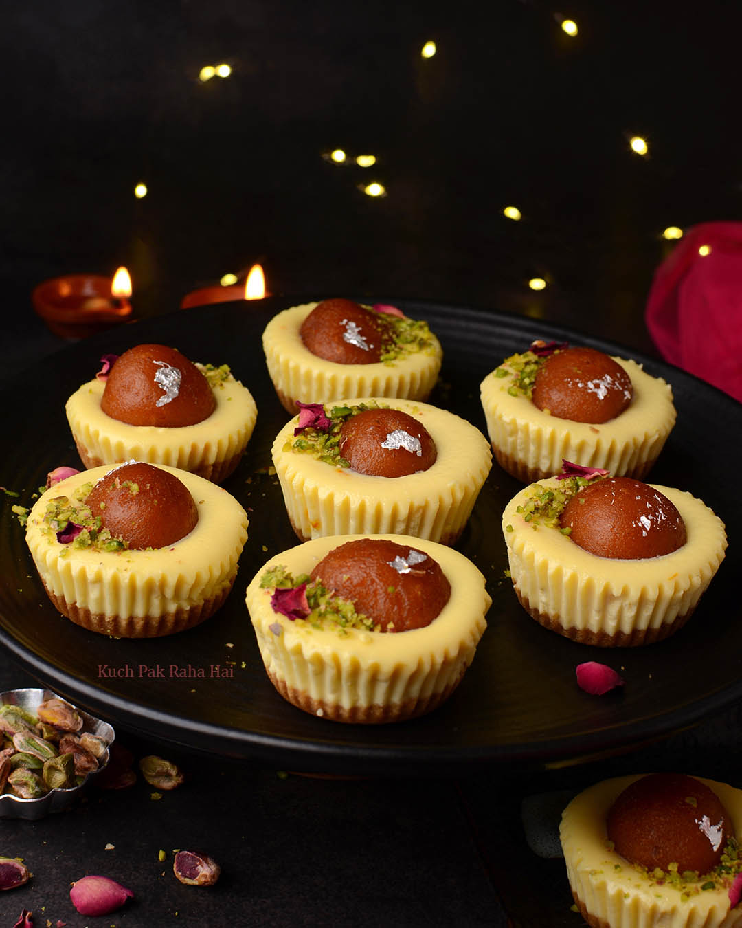 Baked Gulab Jamun Cheesecake