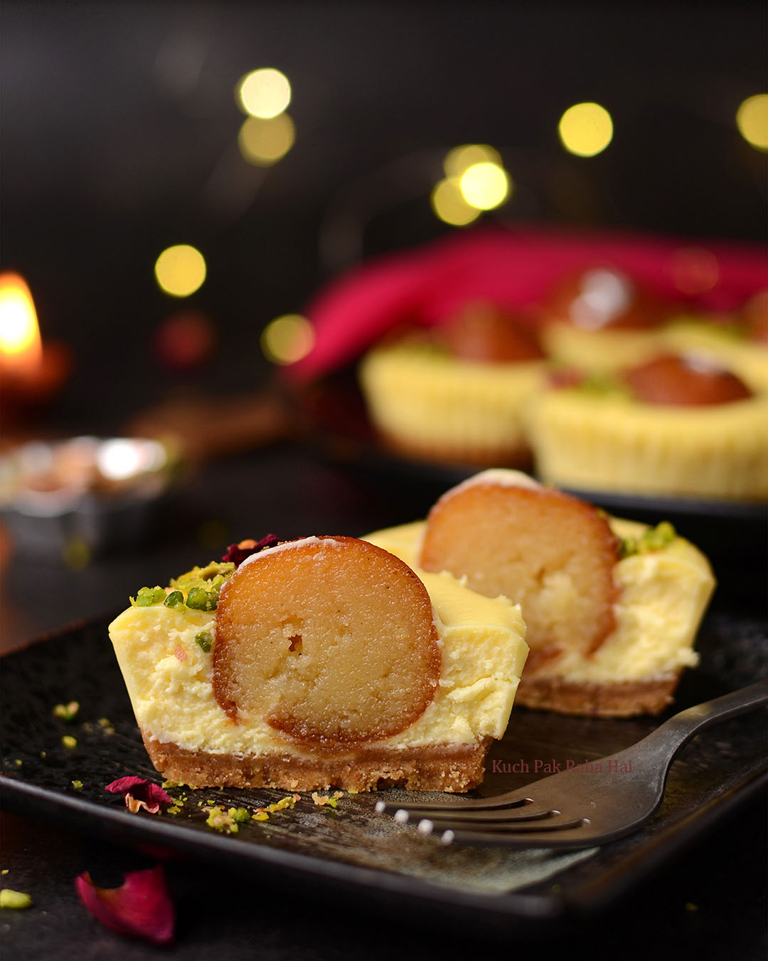 Gulab Jamun Cheesecake Indian fusion food