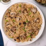 Vegan mushroom rice one pot recipe.