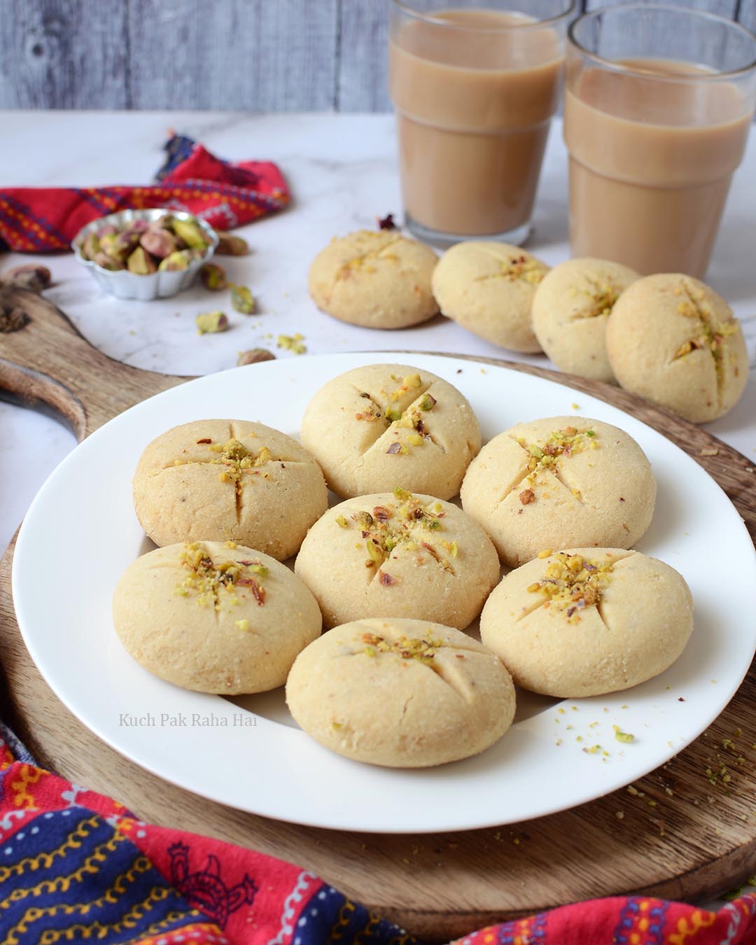 Nankhatai cookies served with tea.