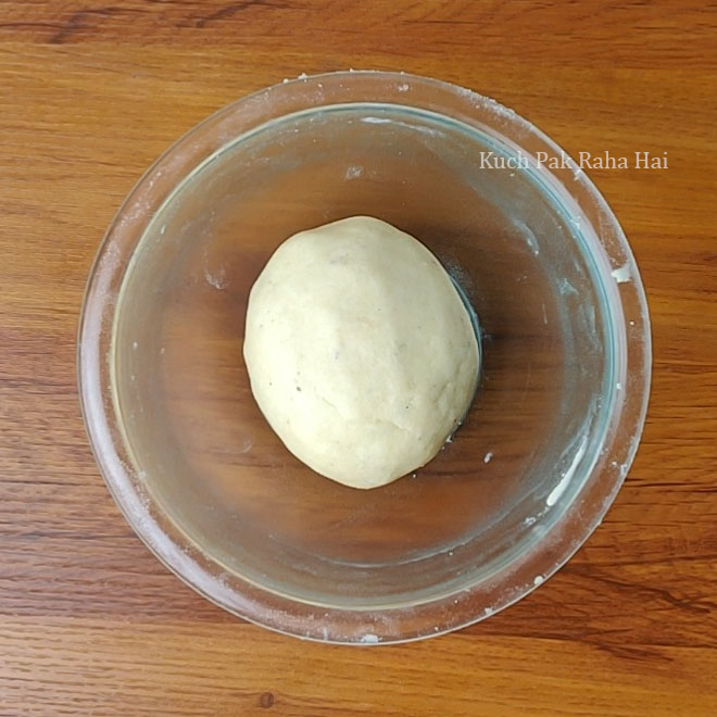 Making nankhatai cookie dough.