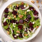 Beetroot and walnut salad with feta.
