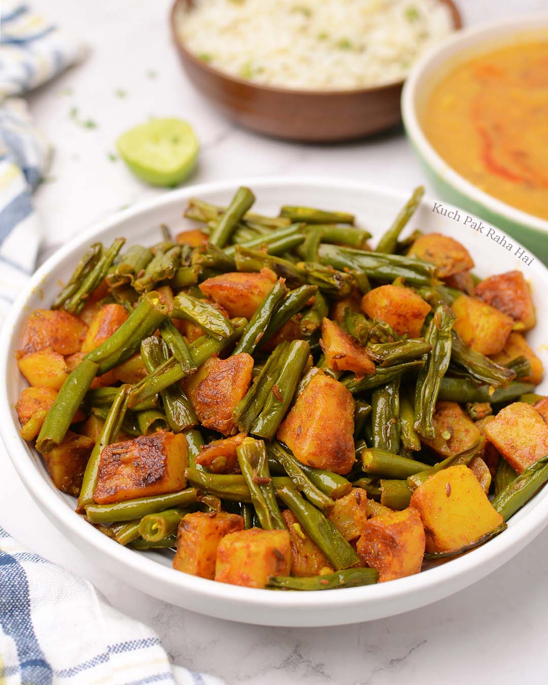 Potato Green Beans Stir Fry or Aloo beans