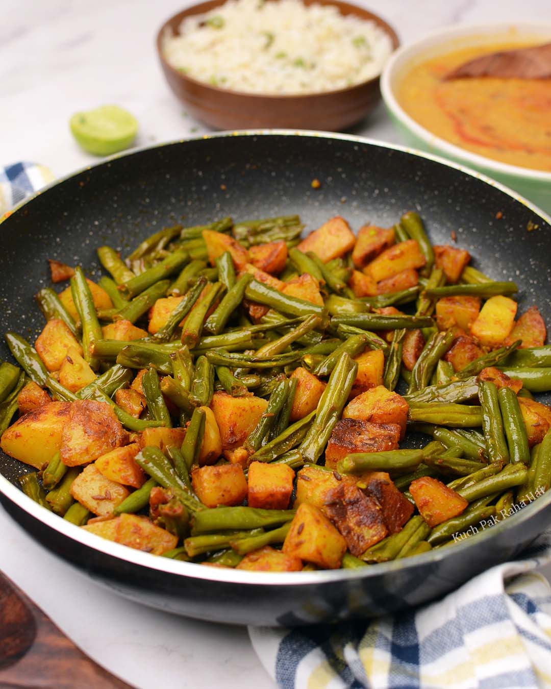 Potato Green Beans Recipe Aloo Beans suzi or French Beans