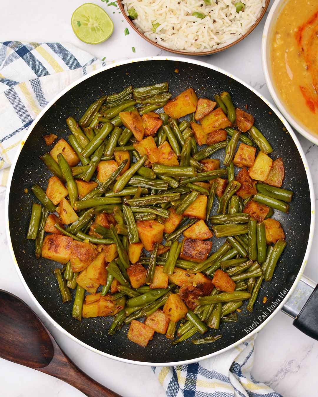 Potato green beans or french beans recipe