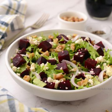 Roasted Beetroot Salad with feta and walnuts