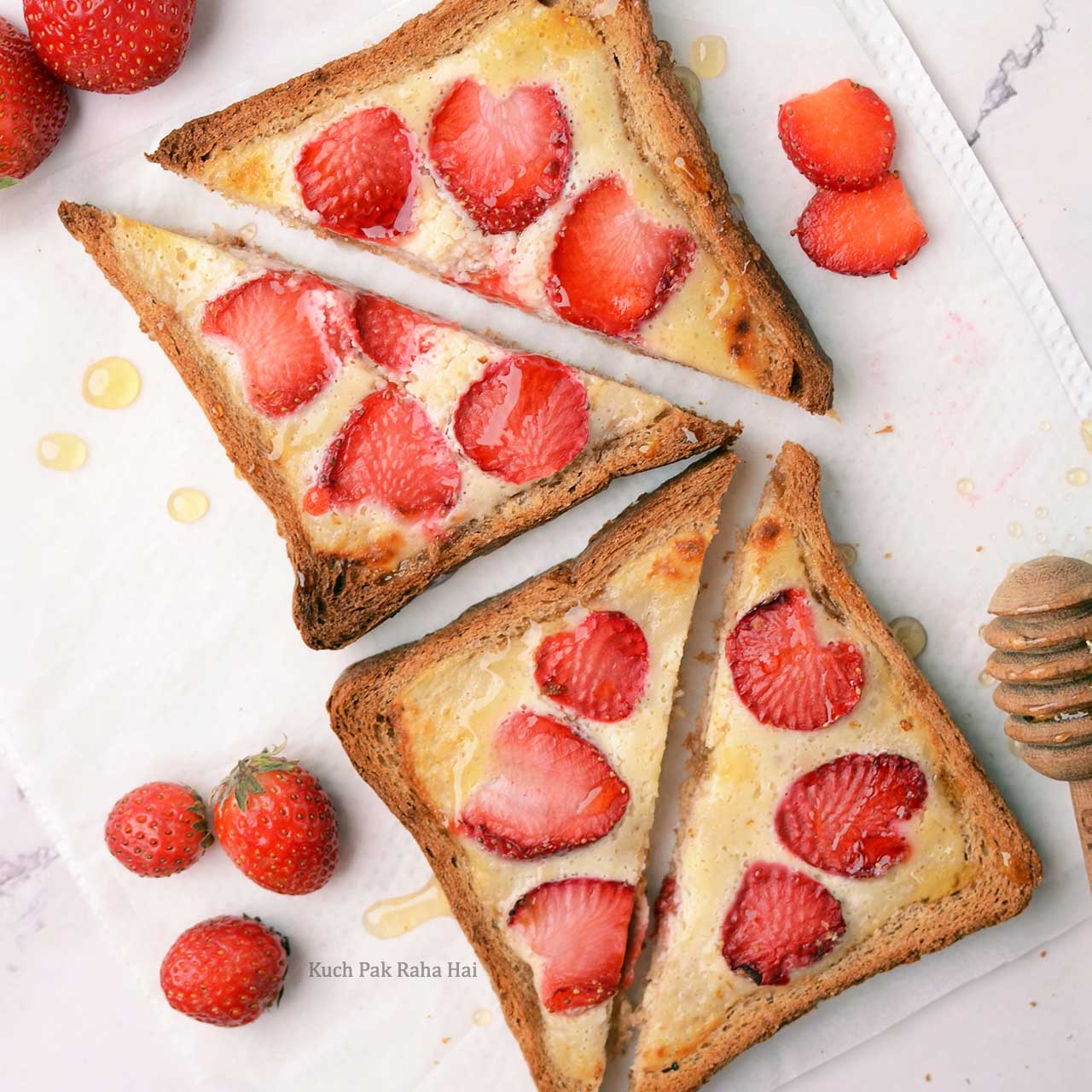 Strawberry Custard Yogurt Toast without eggs.