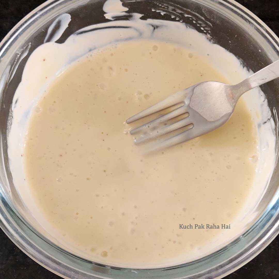 Preparing the batter.