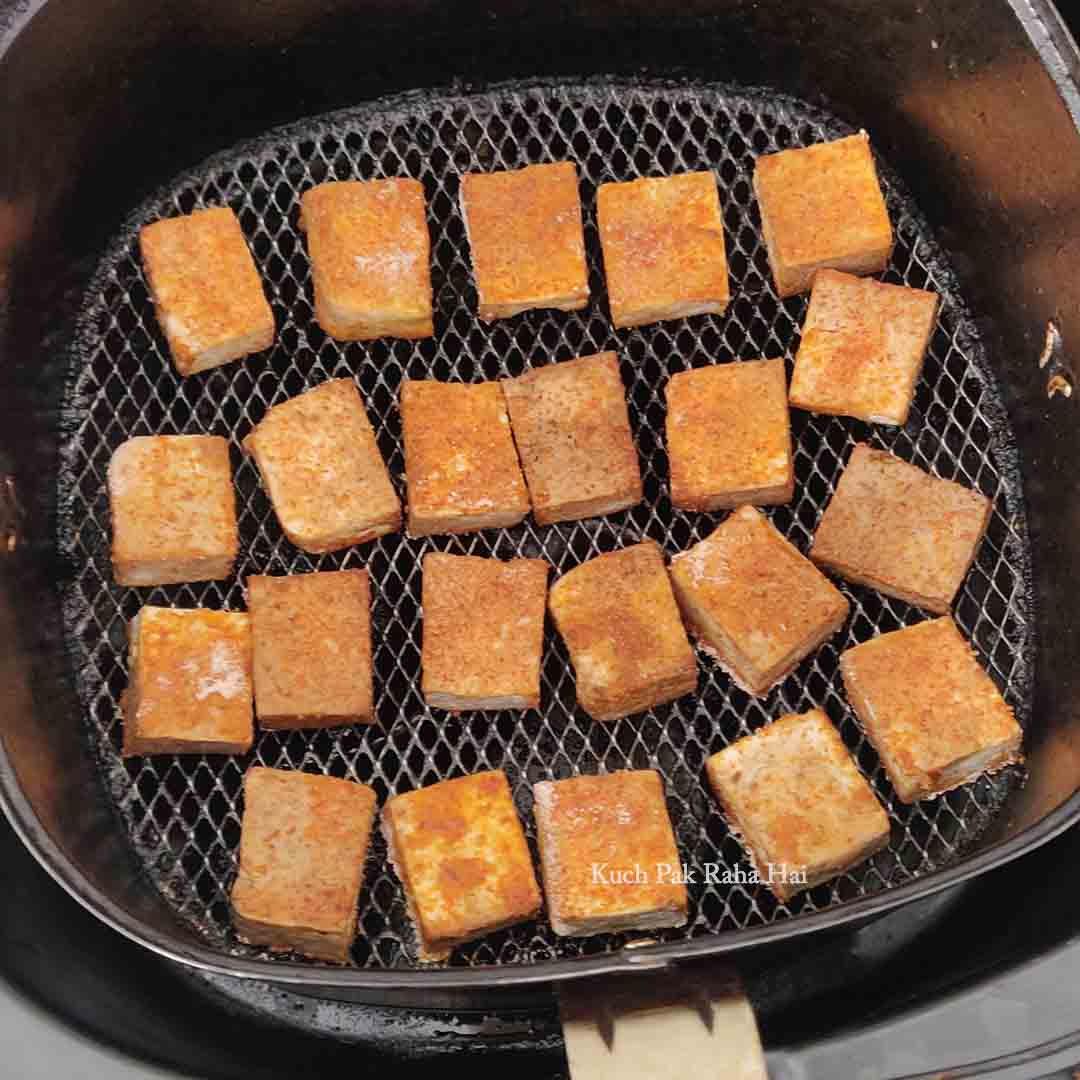 Air frying tofu