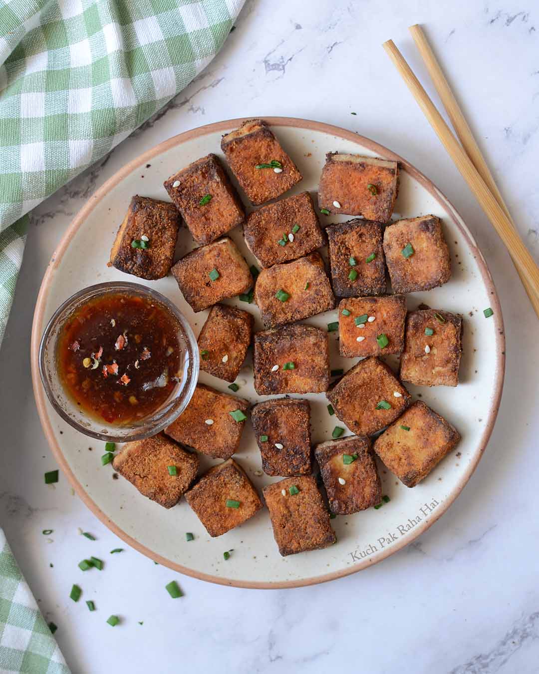 Crispy air fried tofu