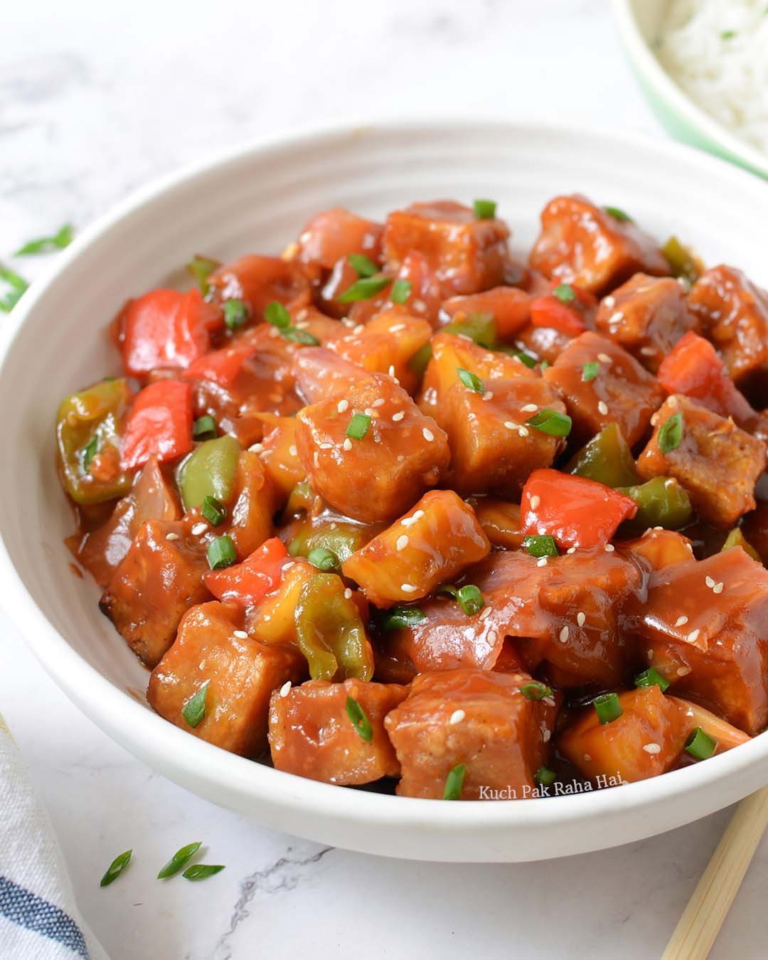 Sweet Sour Tofu Vegan Gluten Free.