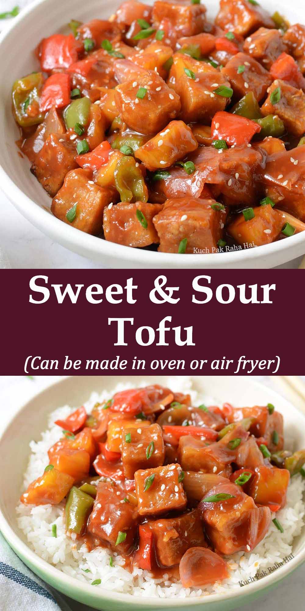 Sweet and sour tofu vegan gluten free recipe.