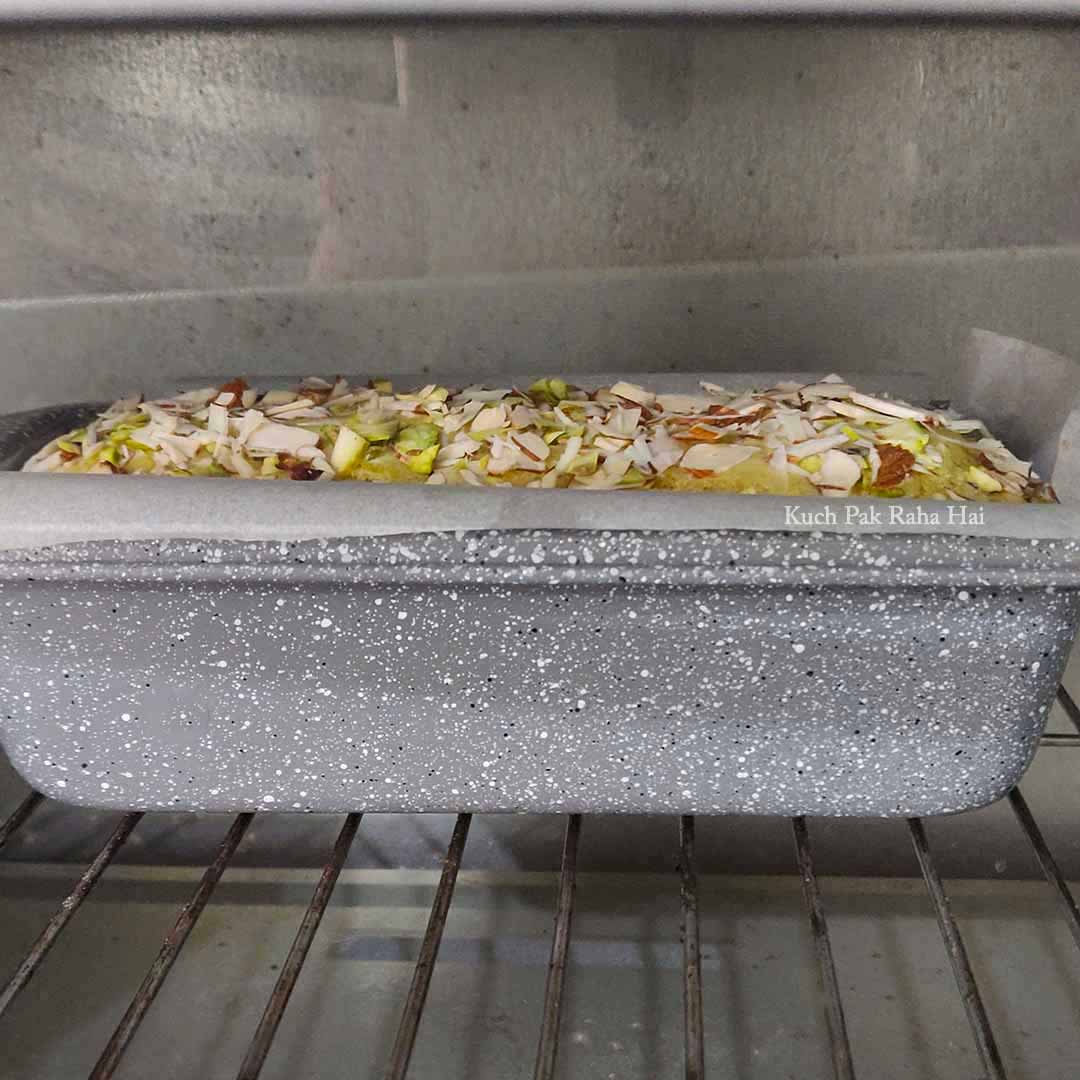 Thandai Cake in Oven