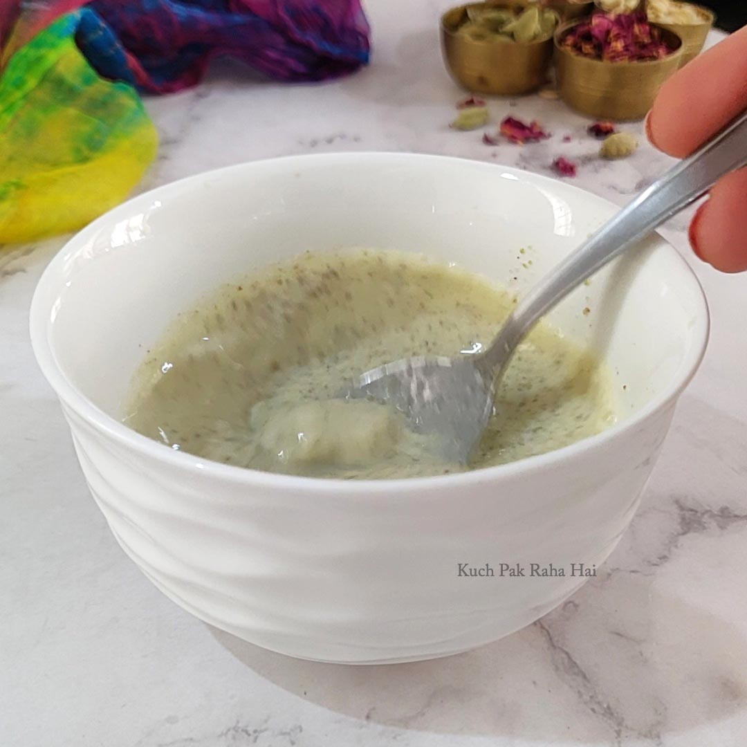 Preparing Thandai milk