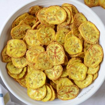 Air Fryer Banana Chips or Plantain Chips Recipe.