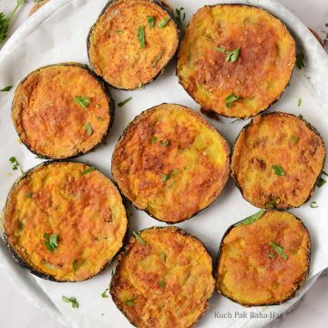 Air Fryer eggplant or Baingan Katri.