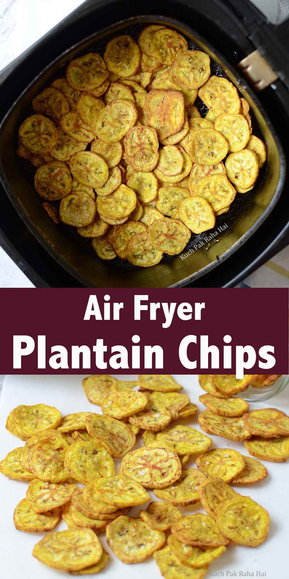 Air Fryer Plantain Chips Banana Chips Recipe.