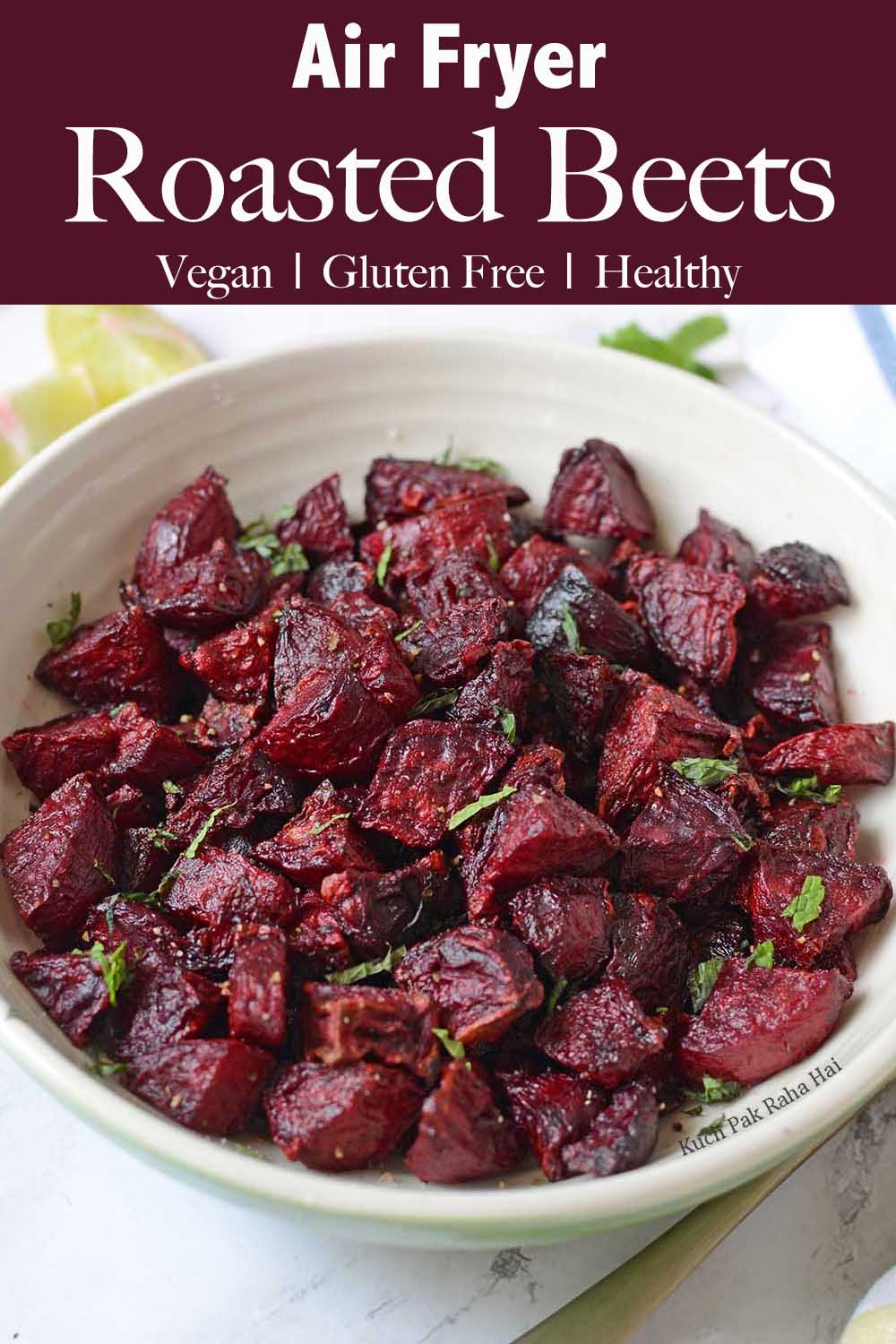 Air Fryer Roasted Beets Vegan Side dish.