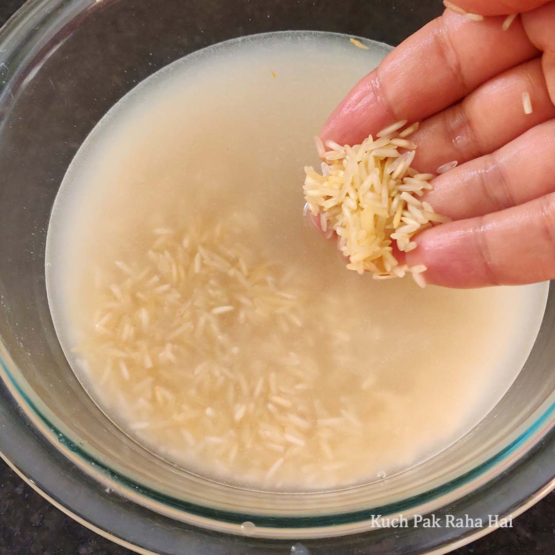 Washing Basmati rice.