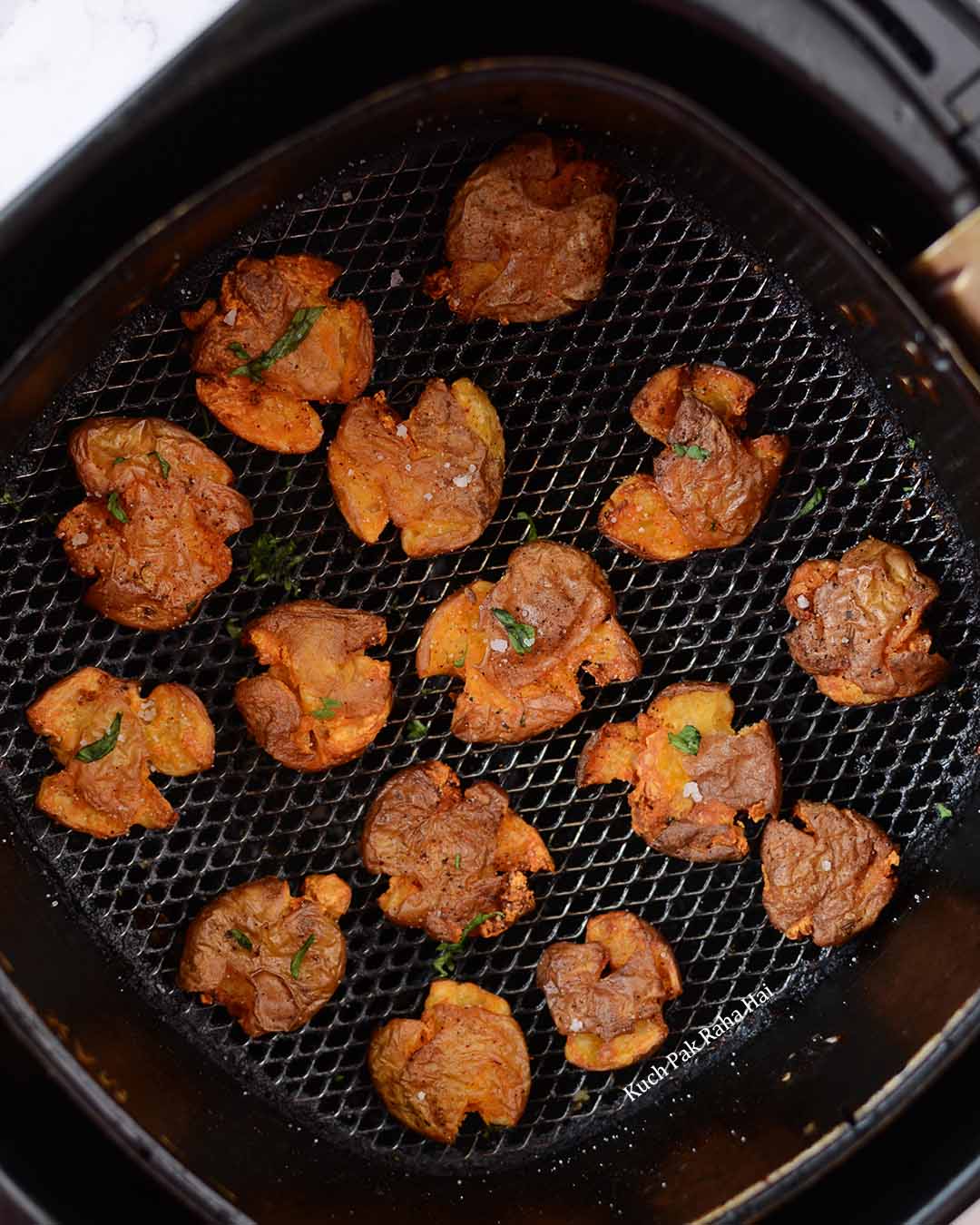 Smashed Potatoes air fryer.