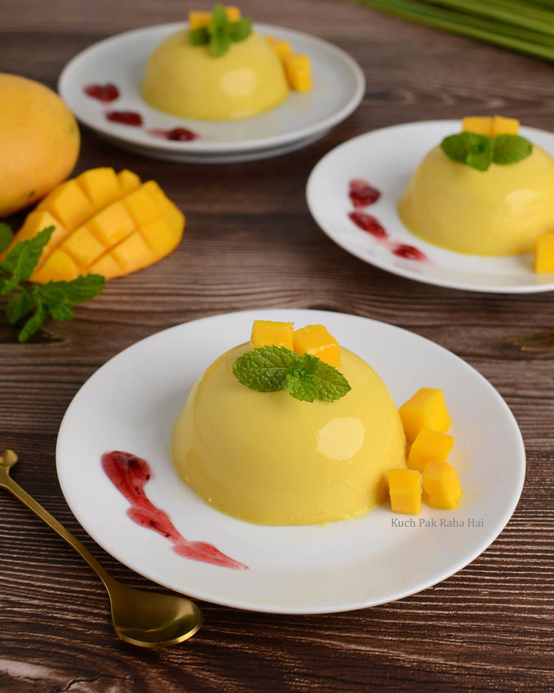 Easy Mango Panna Cotta Recipe with agar agar.