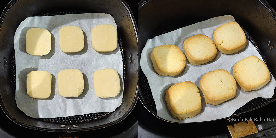 Baking shortbread cookies in air fryer.