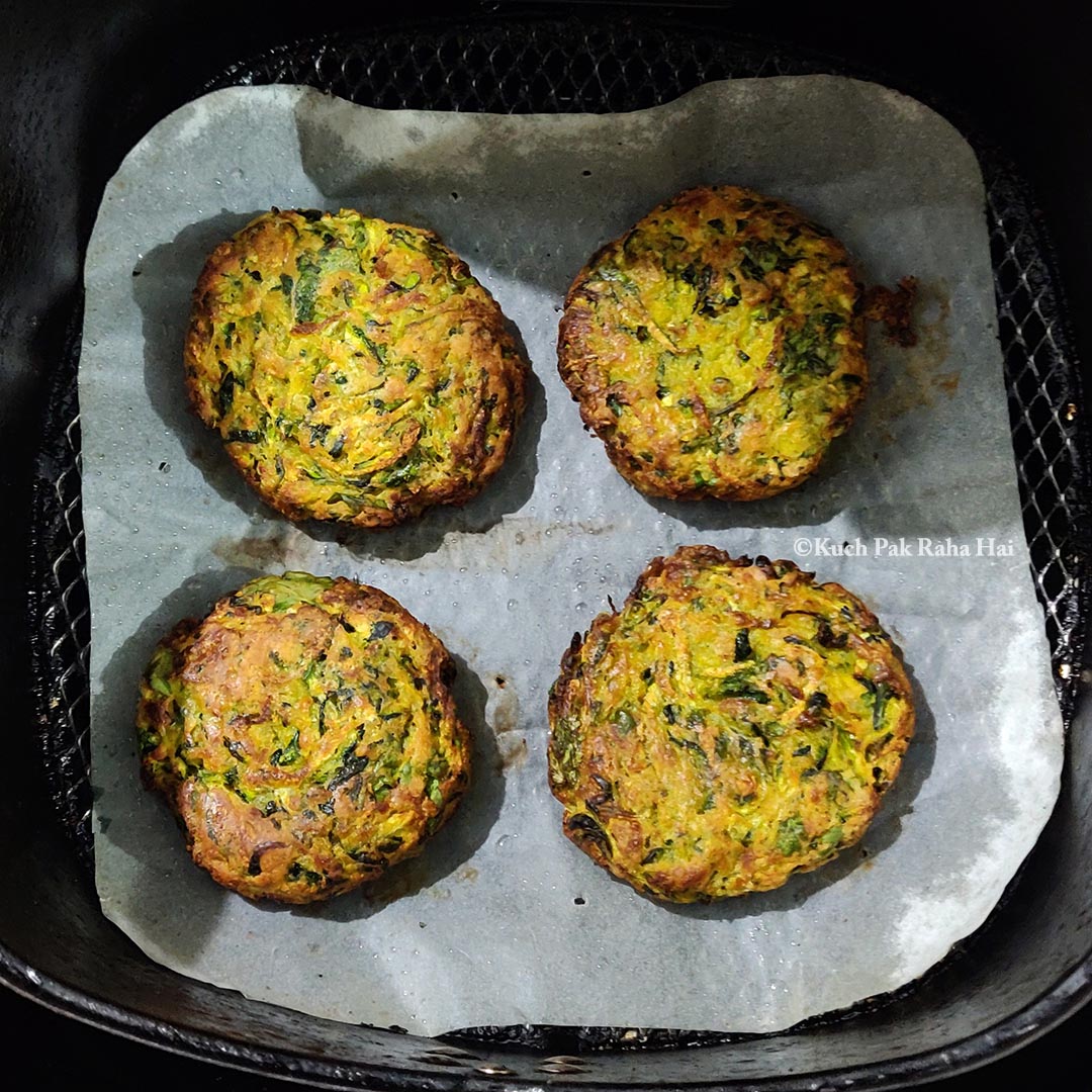 Air fryer zucchini fritters (vegan & gluten free).