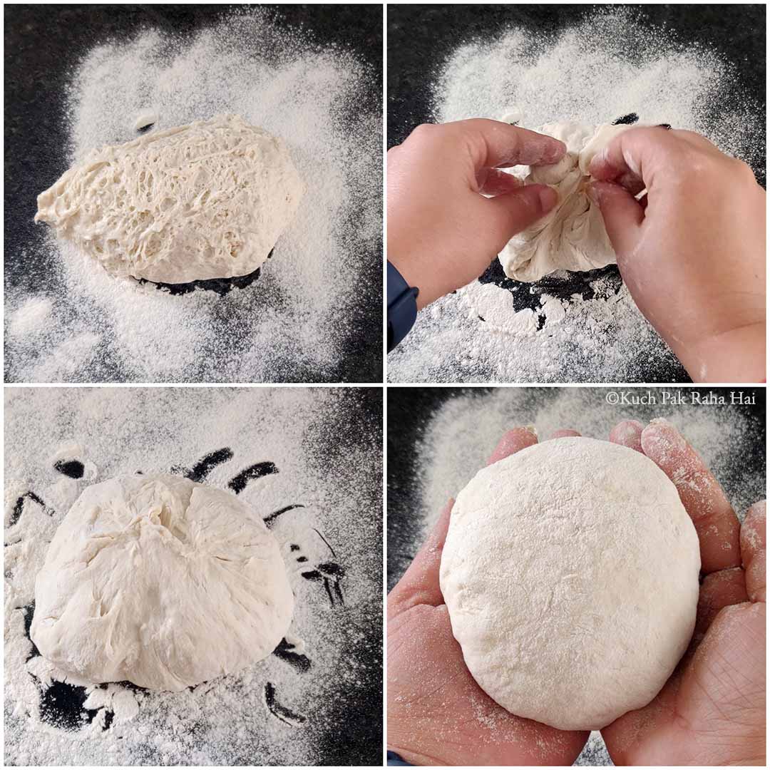 Shaping the bread.