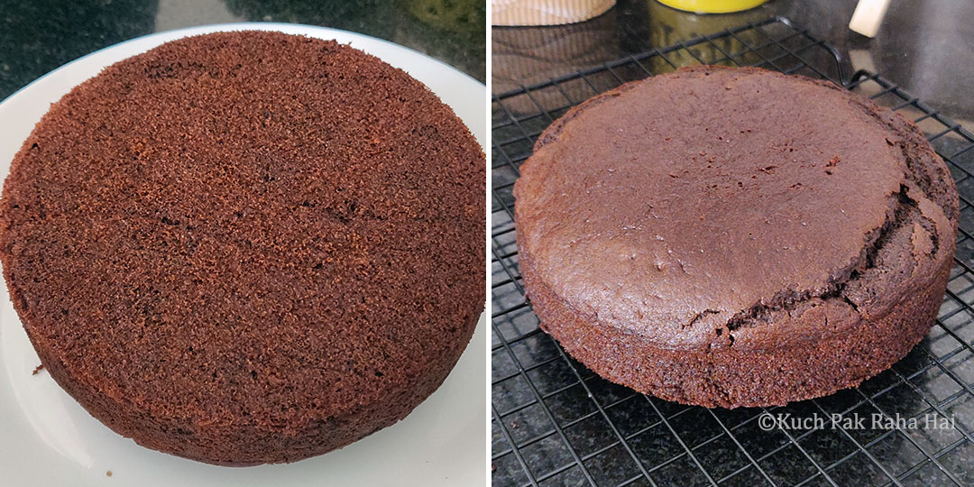 Cooling cake on wire rack.