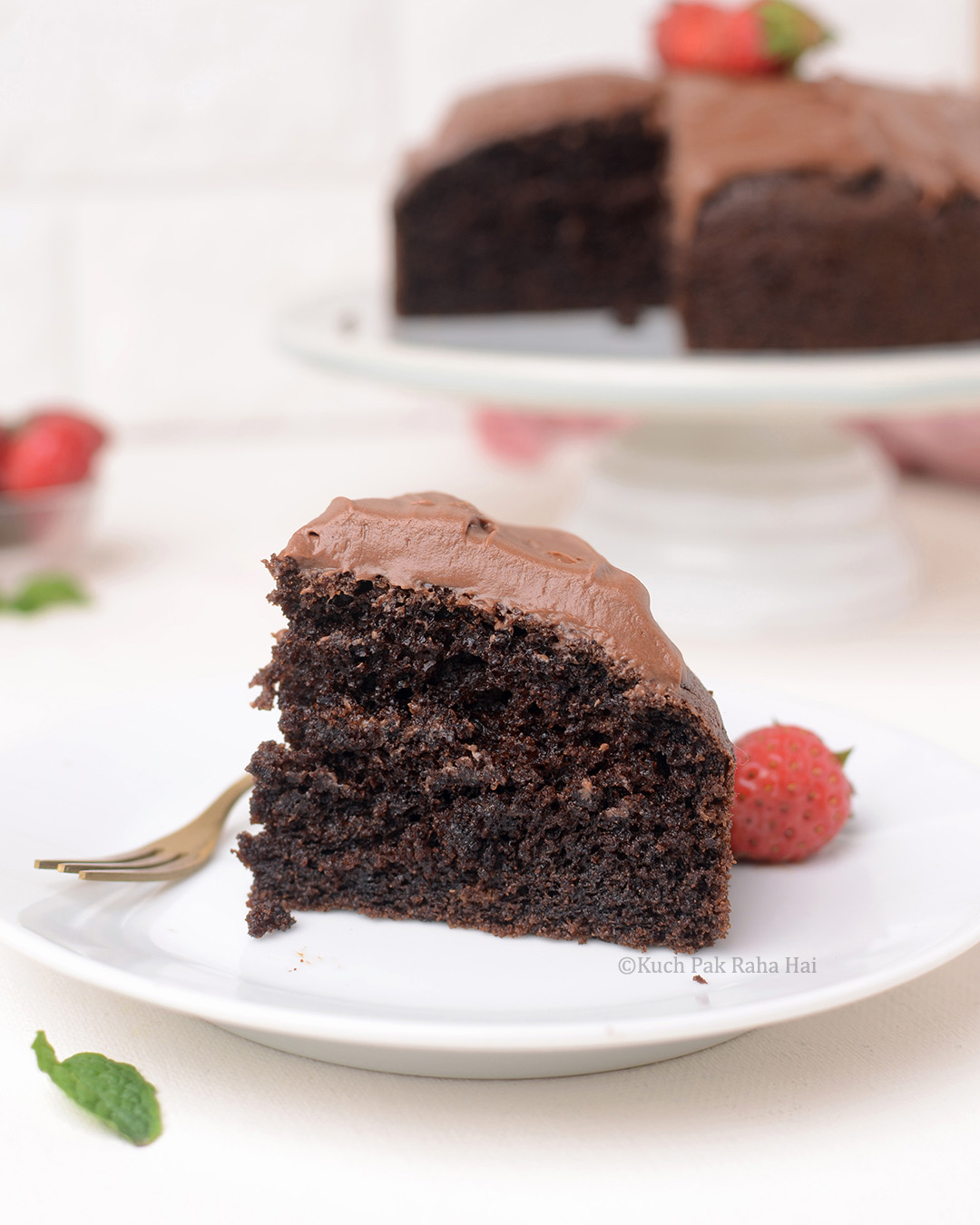 Air fryer cake texture from inside.