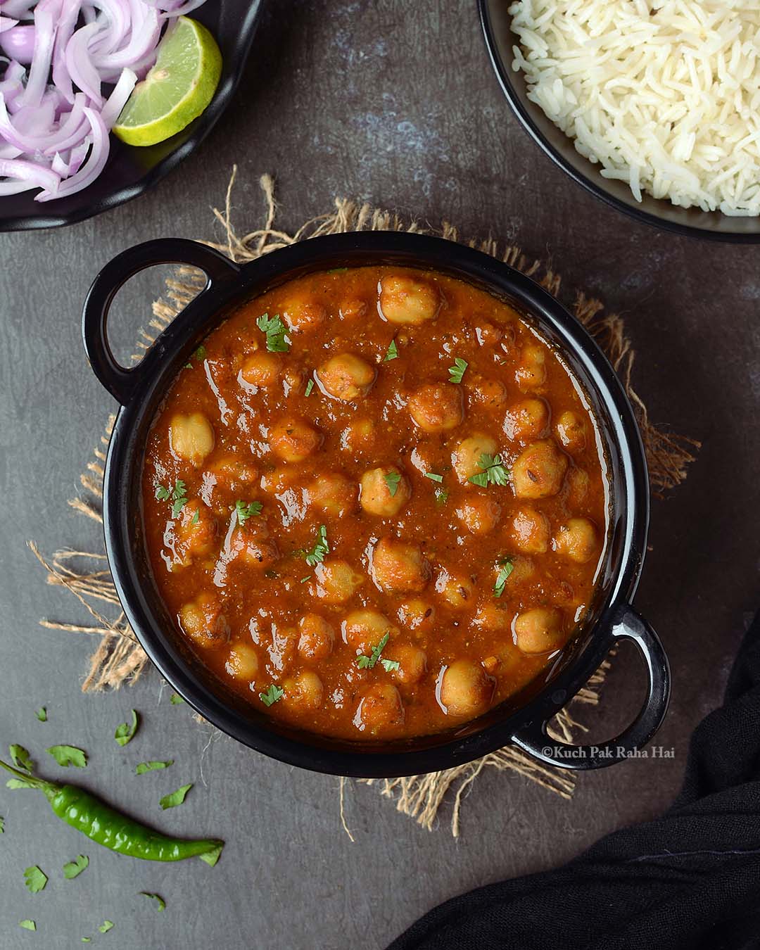 Vegan chana masala recipe.