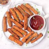 Air fryer zucchini fries without egg.