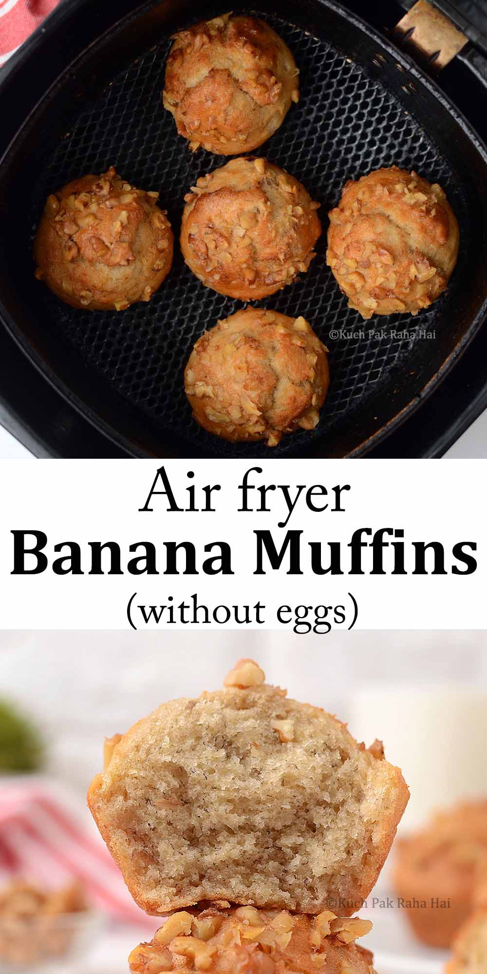 Air fryer muffins eggless vegan.