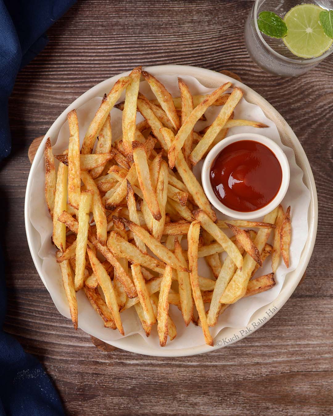 Air fryer french fries from scratch.