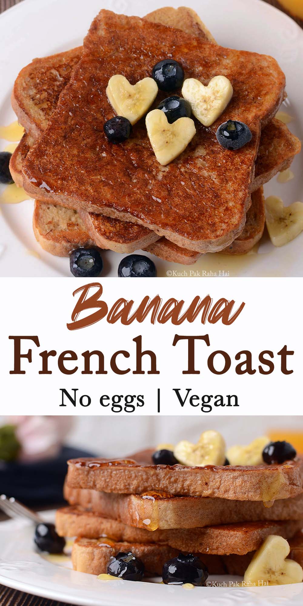 Eggless Banana French toast for breakfast.
