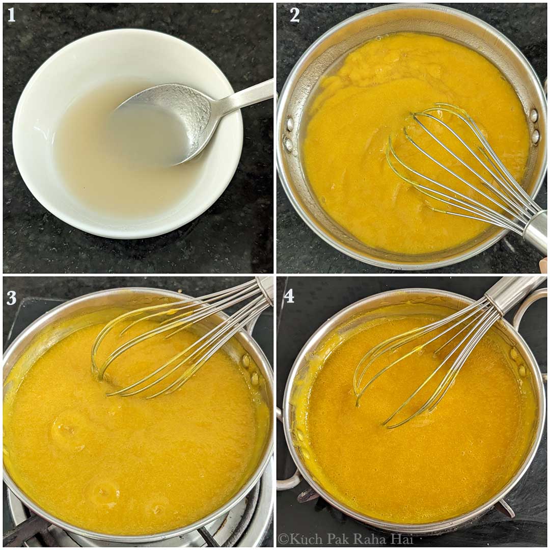 Activating agar agar to add in mango mousse.