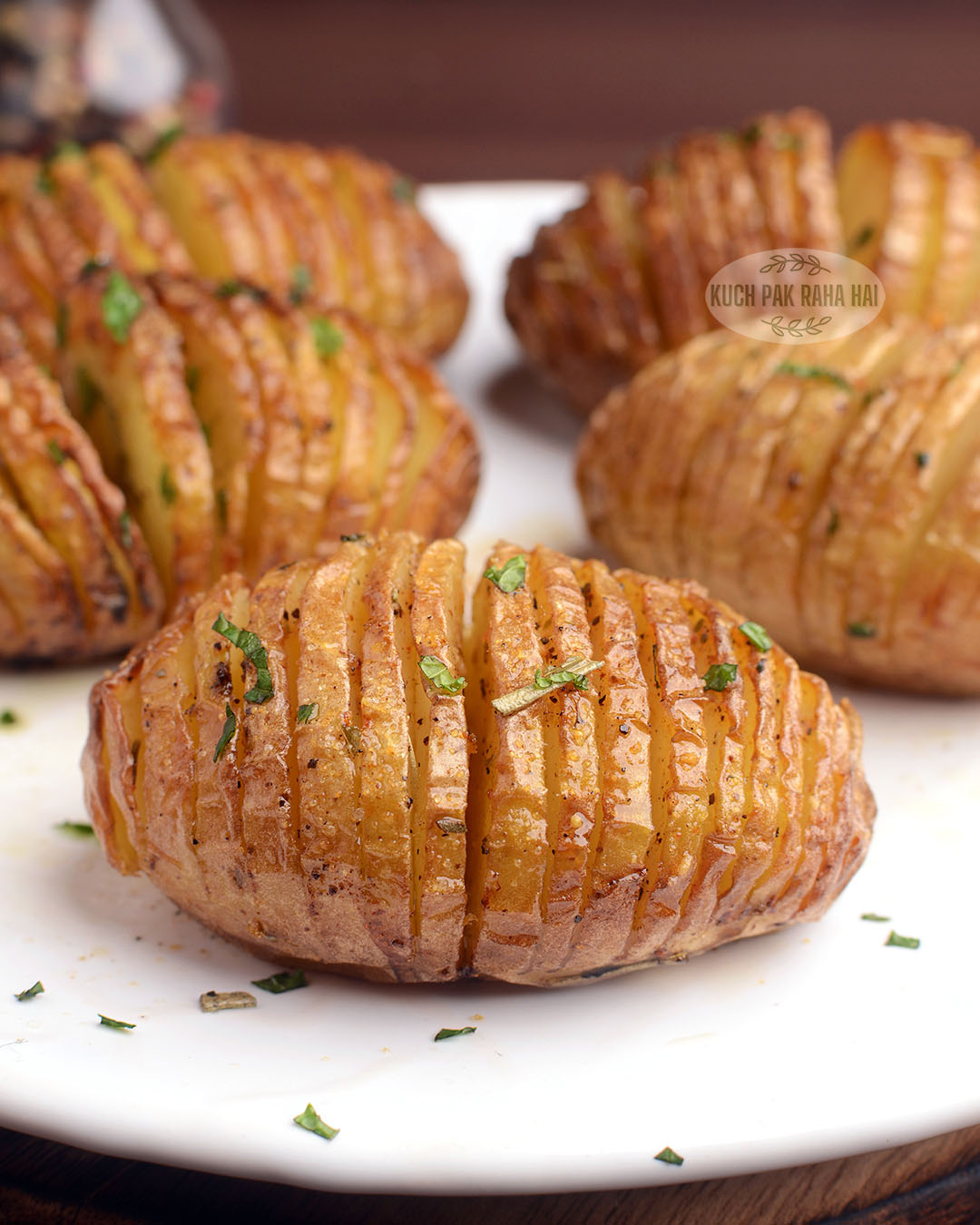 Air fryer hasselback potatoes recipe.